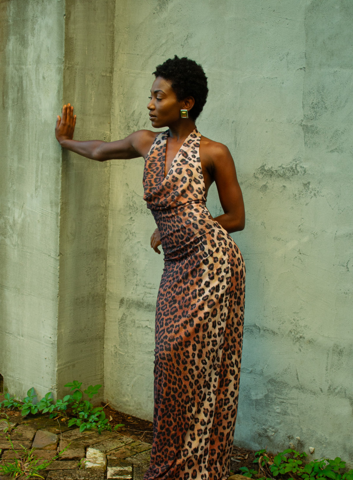 halter cheetah dress Sassy Allure Leopard Print Halter Mini Dress