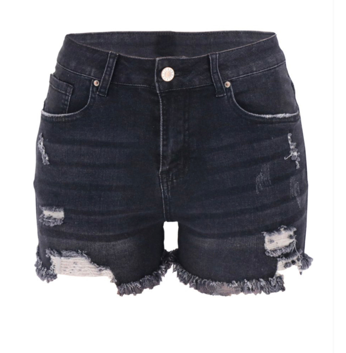 Black Out Denim Shorts